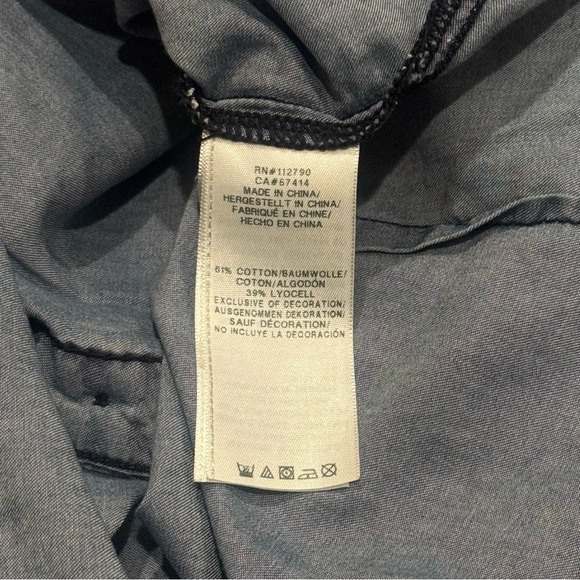 True Religion Y2K Button Front Chambray Western Rodeo Top Size XS - Picture 8 of 10